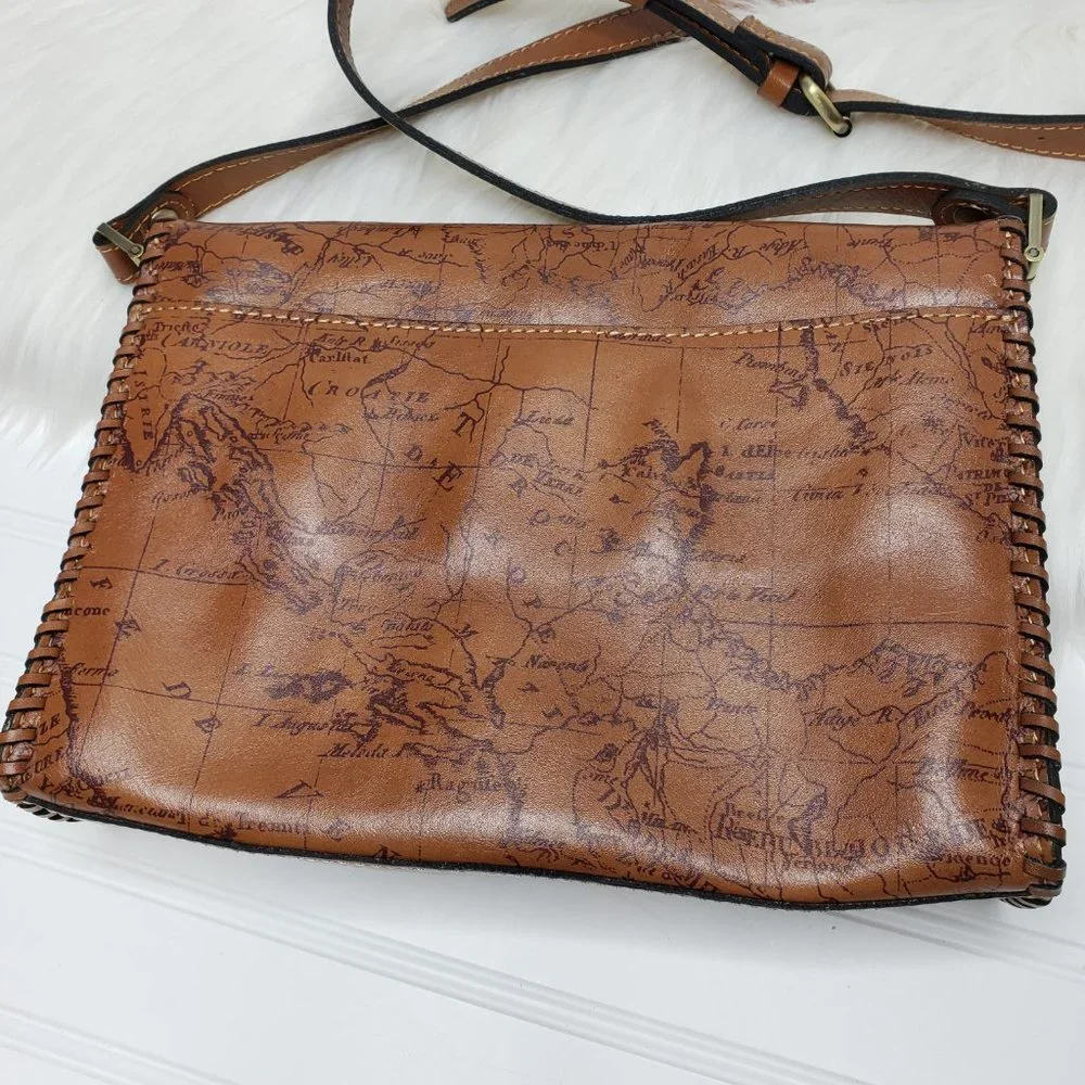 PATRICIA NASH Crossbody Purse 11x8x2" P521330 Floral Map Print Leather NEW! Exc - Picture 4 of 16